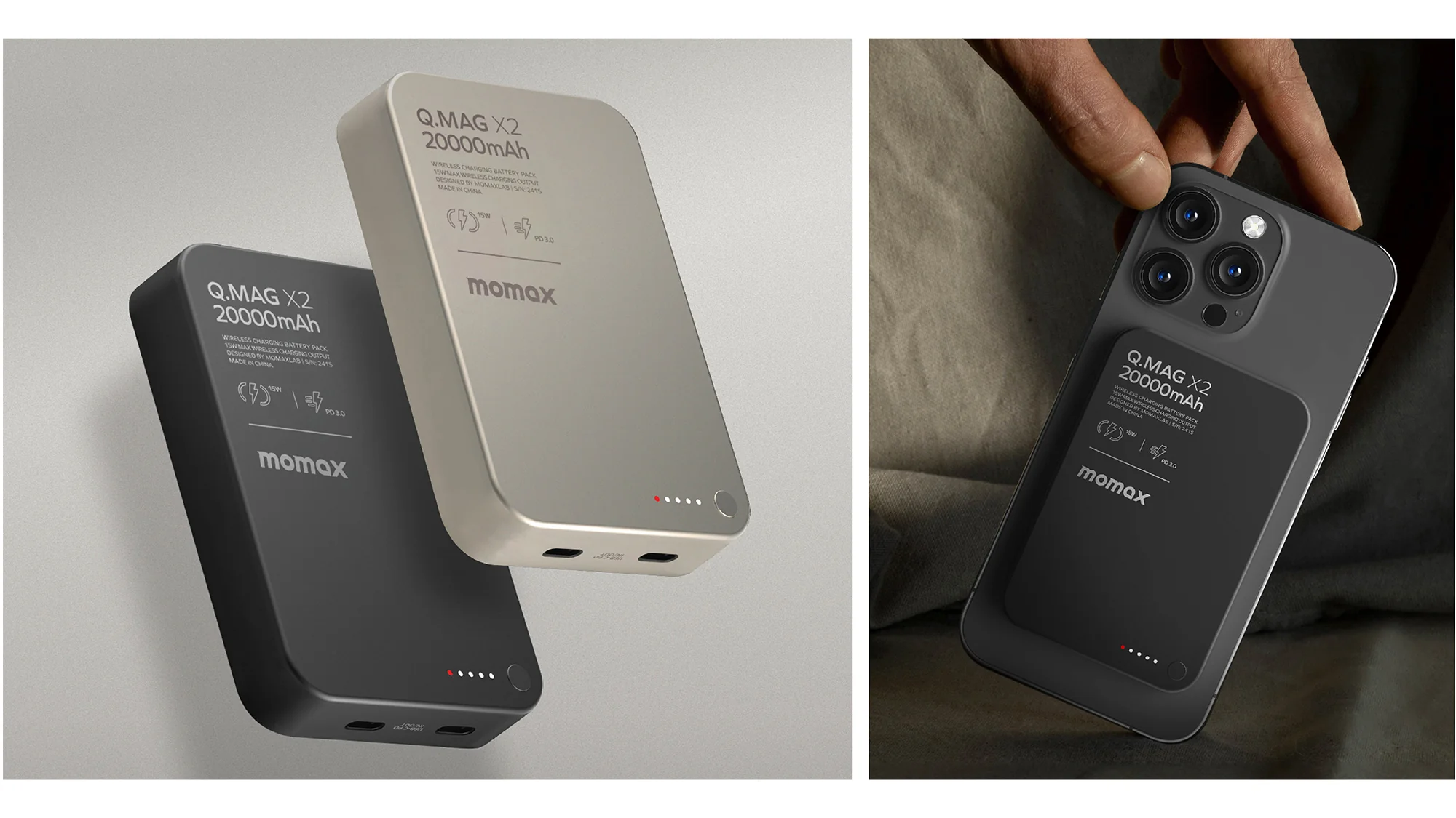 Momax Q.Mag X2 Magnetic Wireless Power Bank (20000mAh)