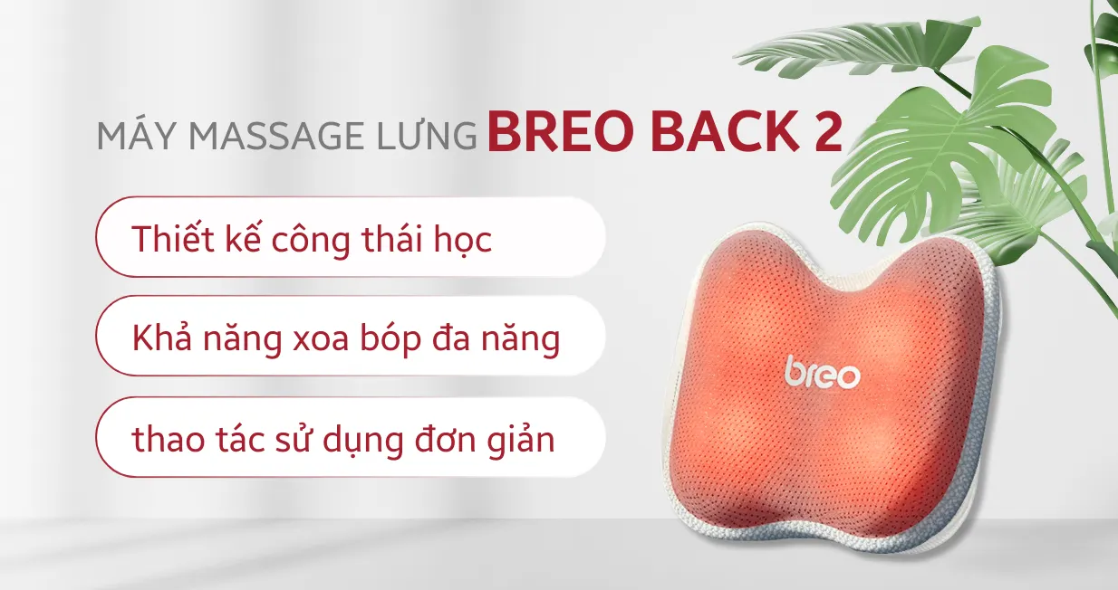 Gối Massage Lưng Breo Back 2 | Máy Massage Cao Cấp Chính Hãng