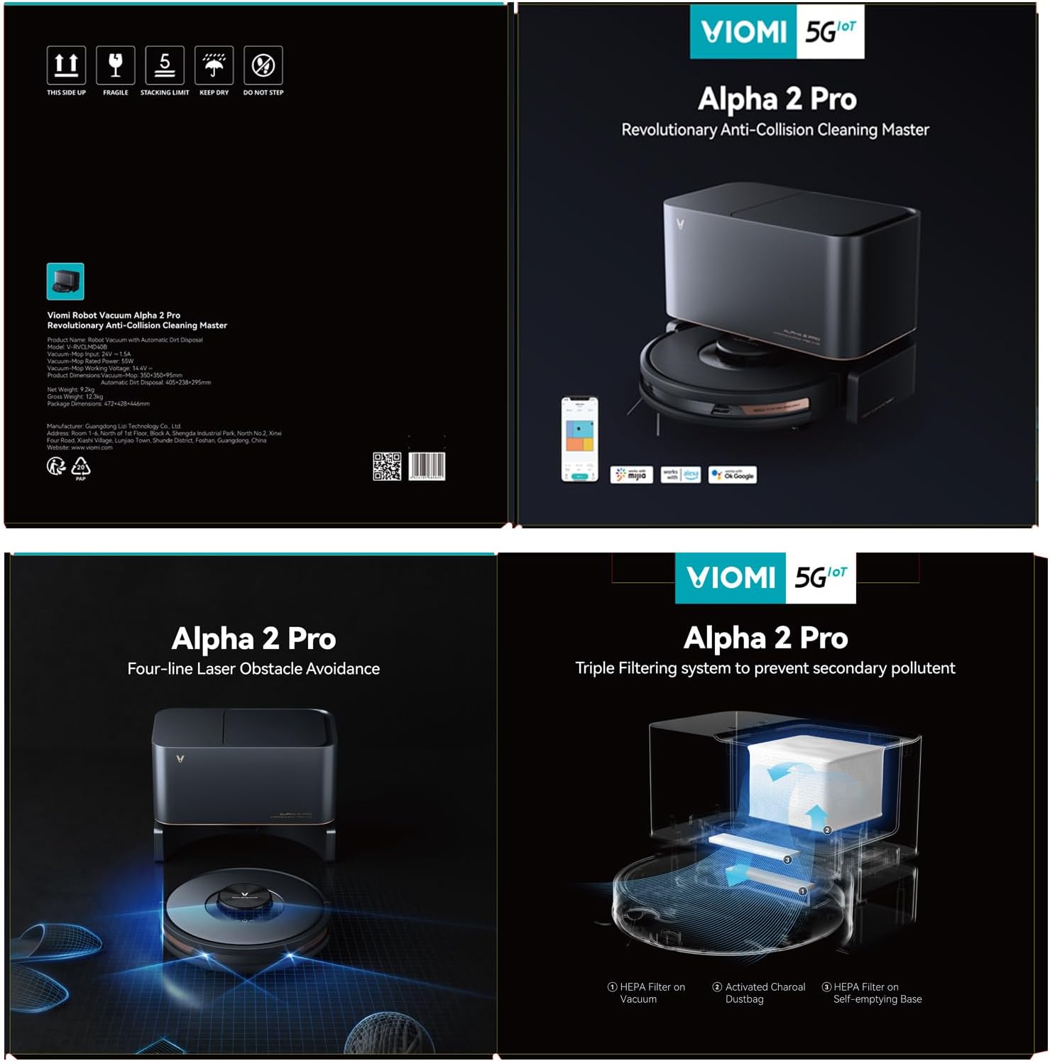 Robot Hút Bụi Và Lau Nhà Xiaomi VIOMI Alpha 2 Pro (4000Pa, điều hướng Lidar, tự động đổ rác)