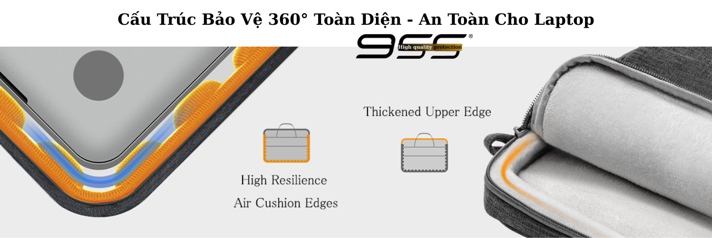 Cấu Trúc Chống Sốc - Bảo Vệ Laptop/Macbook Của Túi Chống Sốc