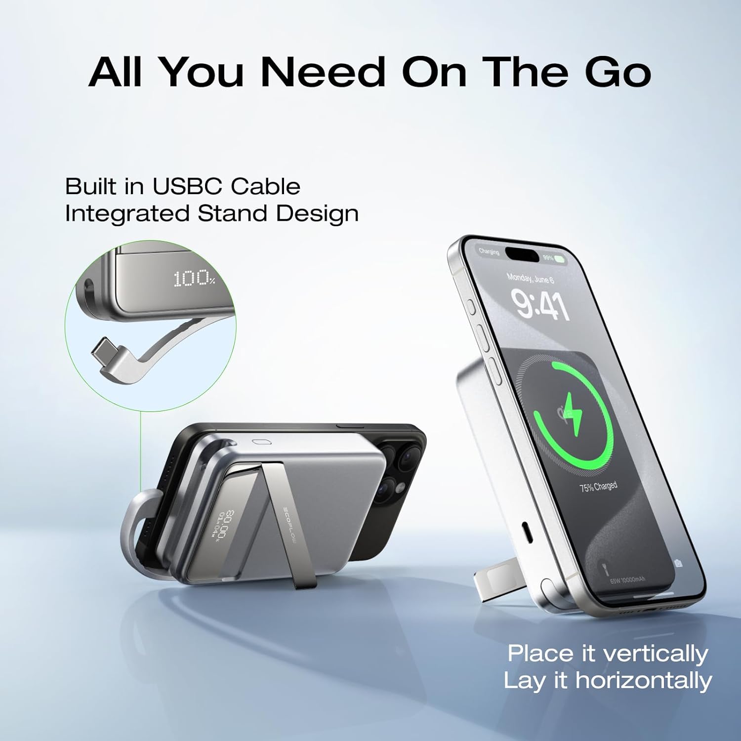 Pin dự phòng EcoFlow RAPID Magnetic Power Bank (10000mAh, Qi2 15W, Kết nối ứng dụng)