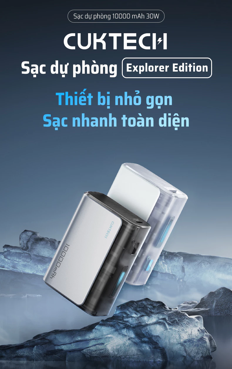 Pin Dự Phòng Cuktech 10.000mAh Power Bank 30W PD3.0/PPS/QC3.0 - PB100S Pin Dự Phòng Cuktech 10.000mAh Power Bank 30W PD3.0/PPS/QC3.0 - PB100S