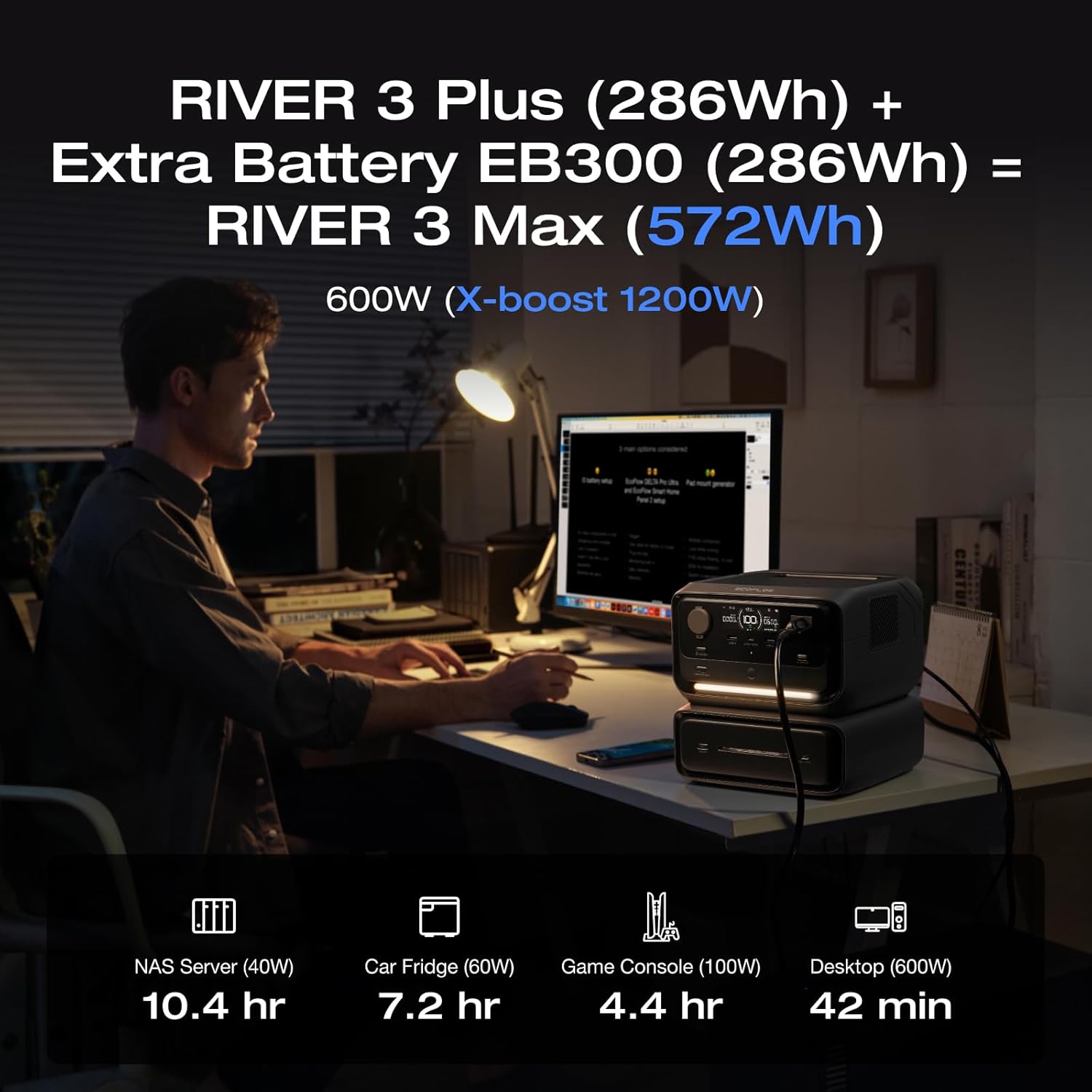 Pin Dự Phòng Mở Rộng EcoFlow RIVER 3 Plus Extra EB300 - 286Wh | 9SS Việt Nam