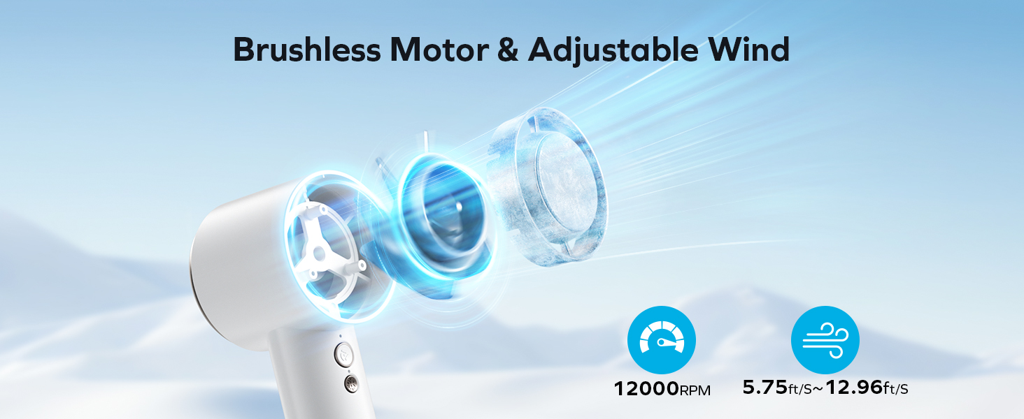 Quạt Cầm Tay Tốc Độ Gió Mạnh Mẽ 12.000 vòng/phút