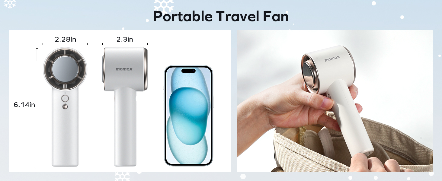 Quạt Cầm Tay Mini Momax Ultra Freeze IF15 - Thiết Kế Nhỏ Gọn Dễ Mang Theo