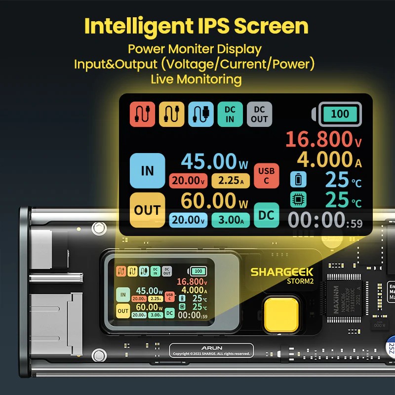 Sạc Dự Phòng Trong Suốt 25600mAh Shargeek Storm 2 Công Suất 100W - STM2-2