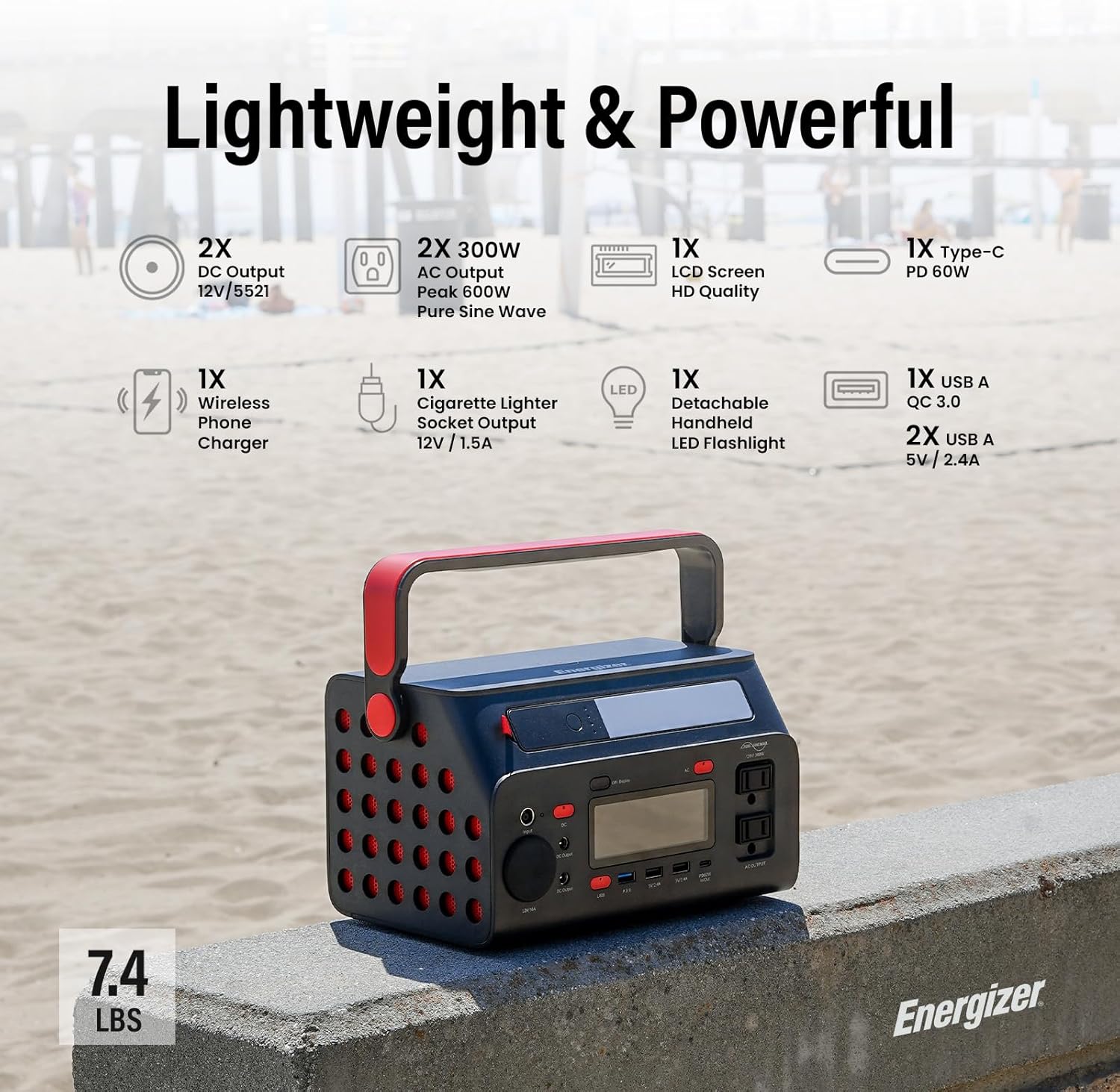 Trạm Sạc Dự Phòng Di Động Energizer 293Wh| 300W Li-ion - PPS300W2