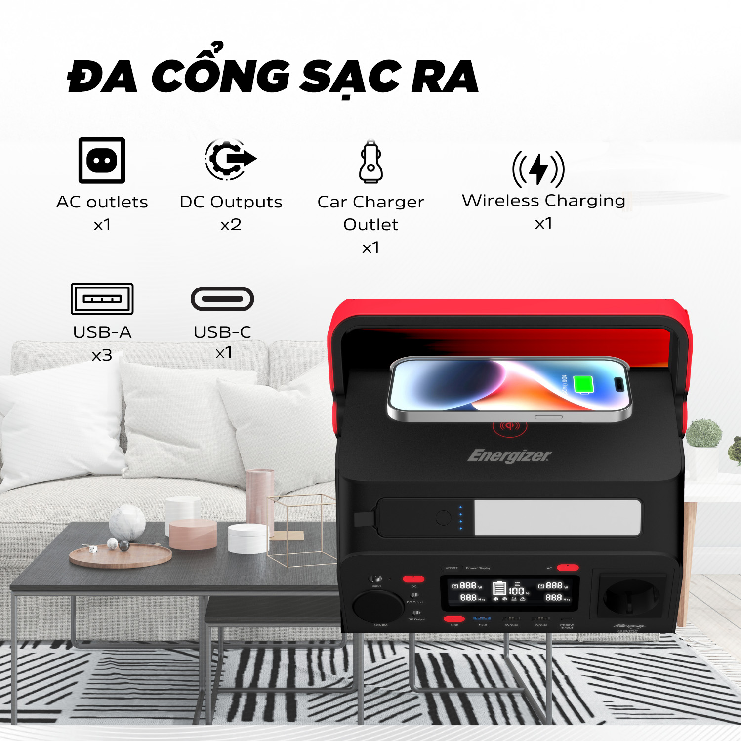 Trạm Sạc Dự Phòng Di Động Energizer 293Wh| 300W Li-ion - PPS300W2