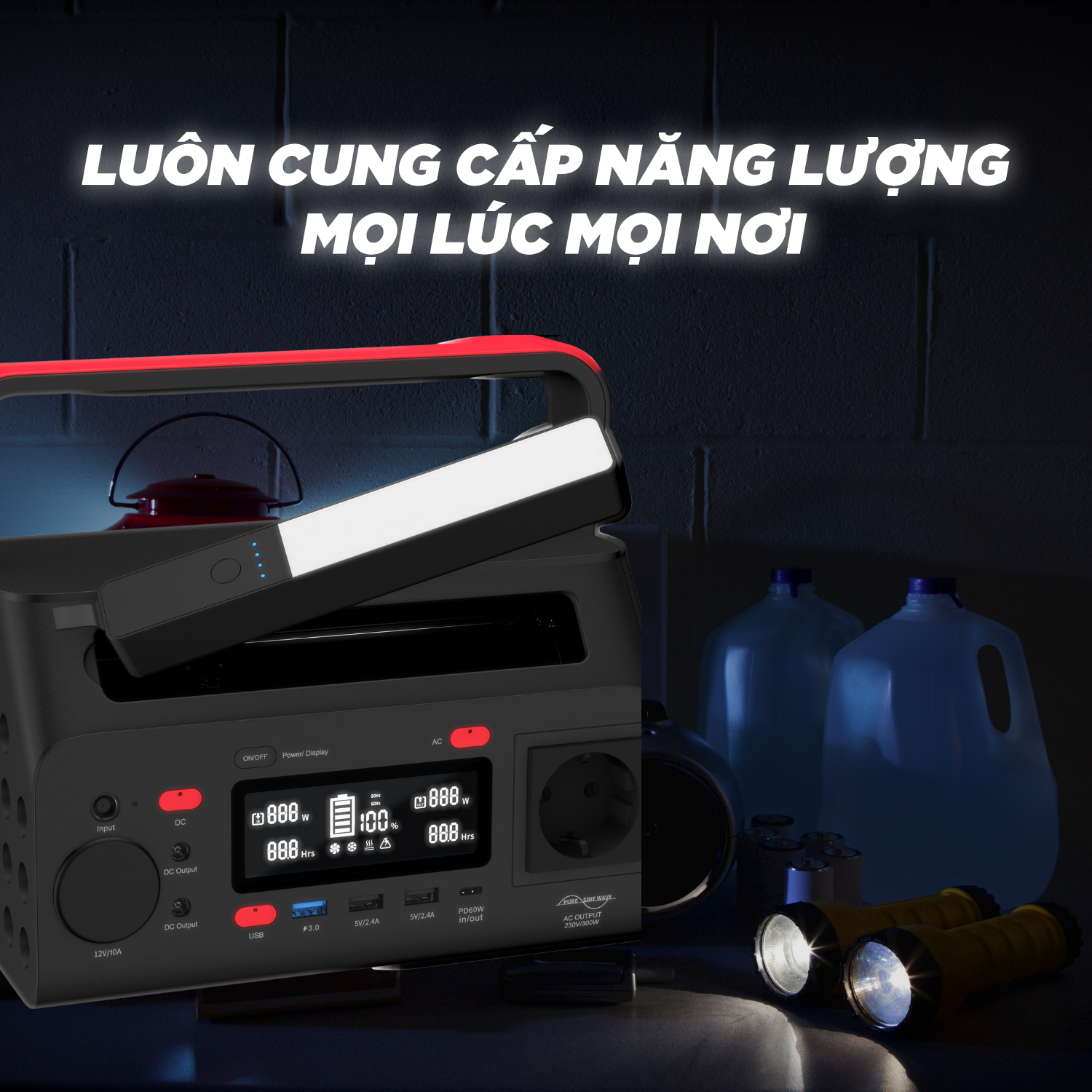 Trạm Sạc Dự Phòng Di Động Energizer 293Wh| 300W Li-ion - PPS300W2