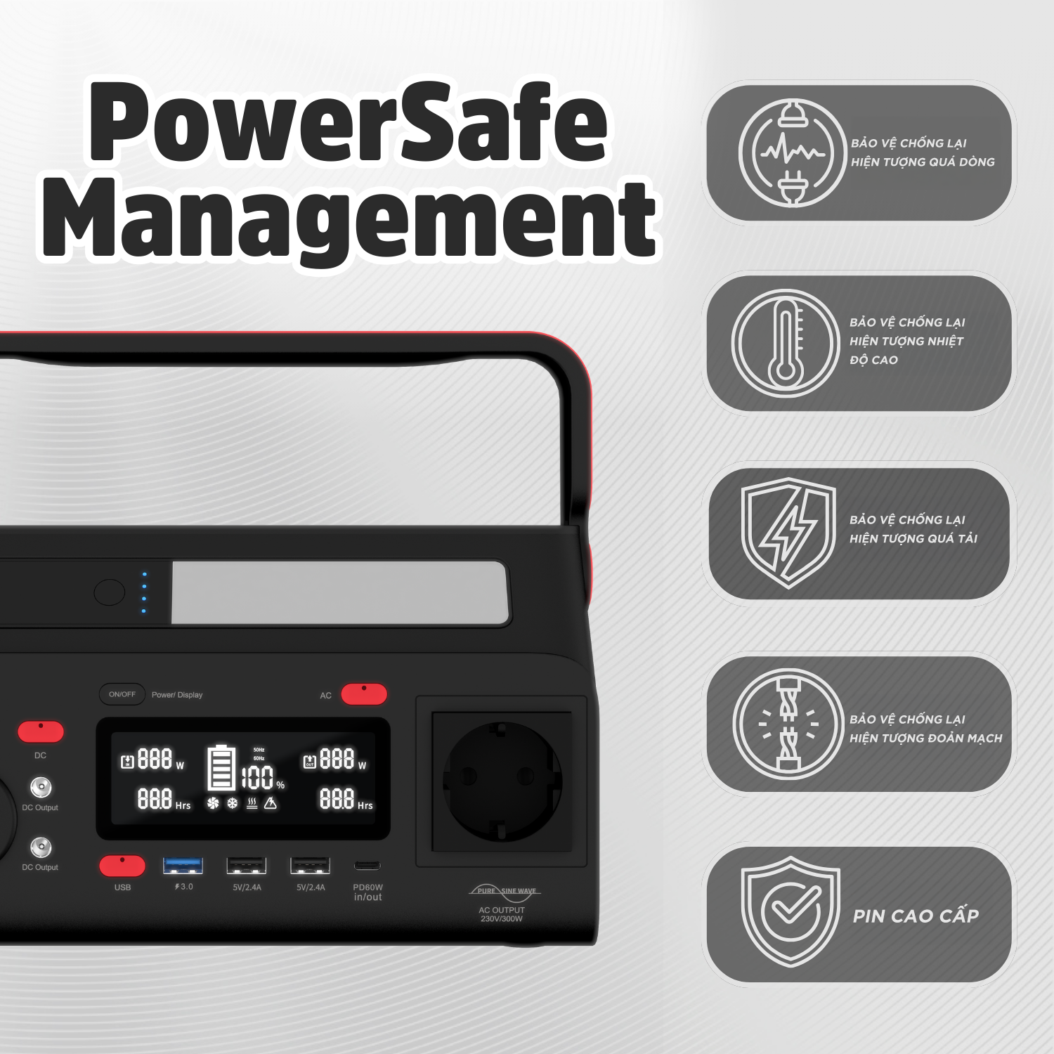 Trạm Sạc Dự Phòng Di Động Energizer 293Wh| 300W Li-ion - PPS300W2