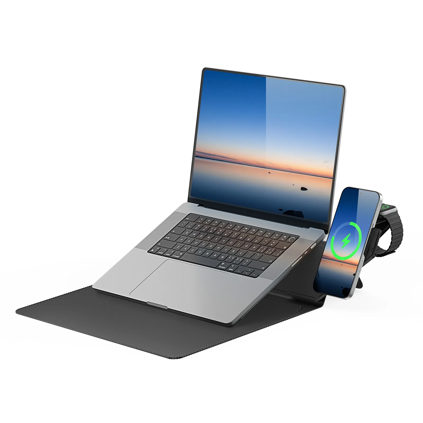 Túi Macbook/Laptop Kiêm Giá Đỡ Tích Hợp Sạc Không Dây AirQ Dux Ducis