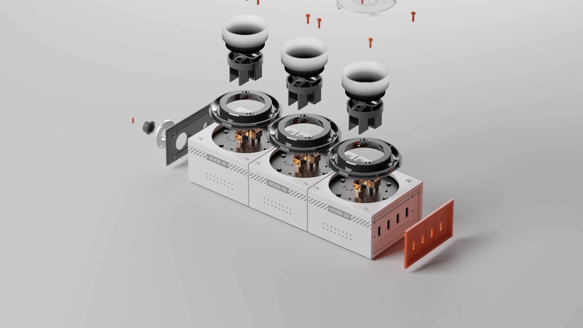 Genki Moonbase GaN 240W – Hub 7-in-1 4 USB-C & 3 Ổ Điện AC