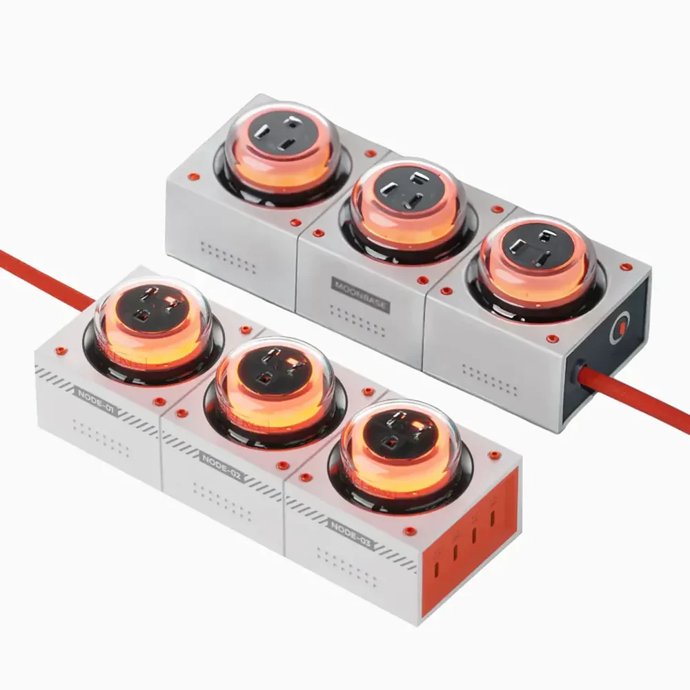 Ổ Cắm Đa Năng Genki Moonbase 7-in-1 GaN 240W USB-C + 4000W AC - HTGMB | 9SS.VN