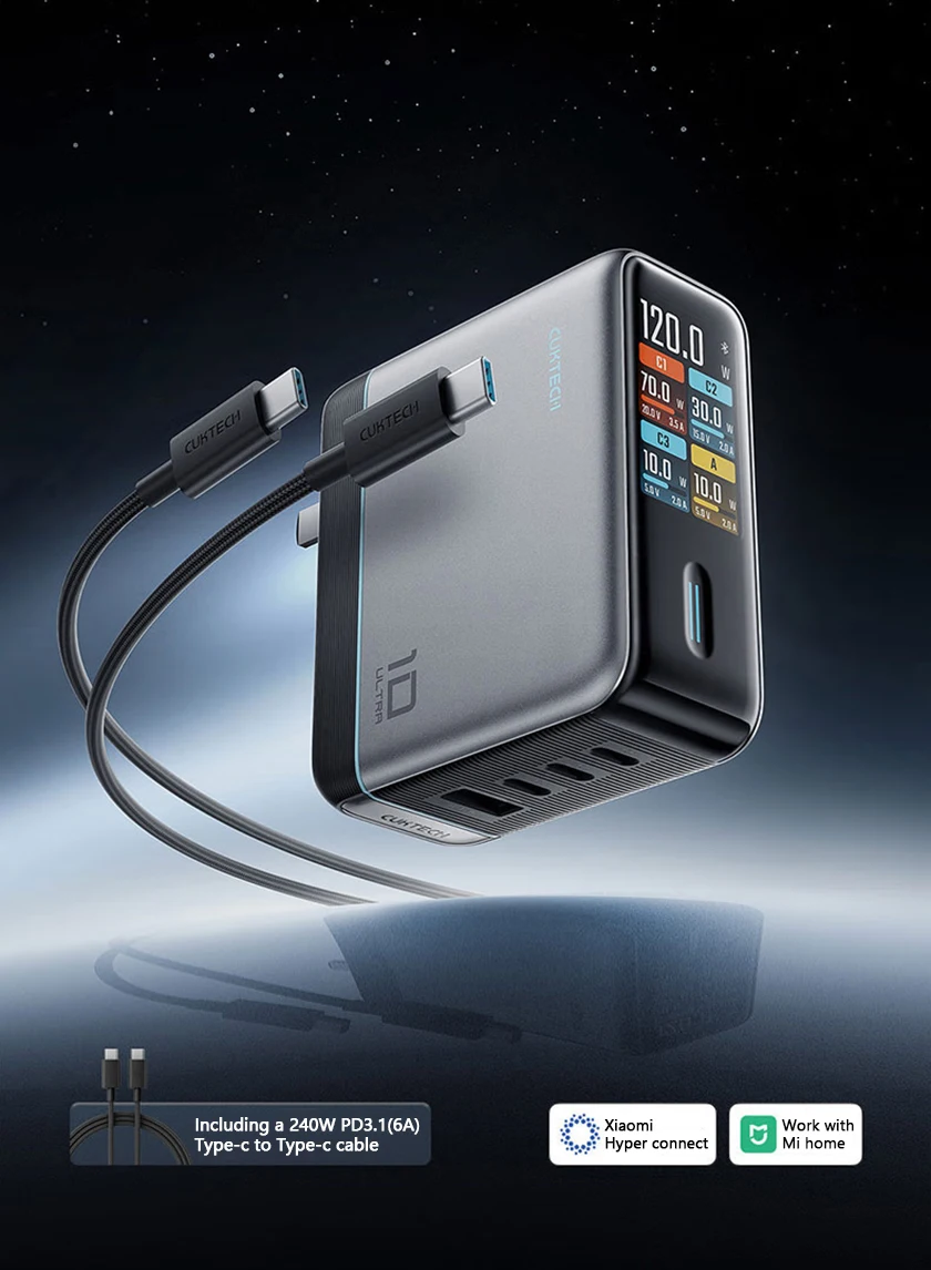 Sạc nhanh Cuktech 10 Ultra GaN 120W Super (AD1204U) - 9SS.VN