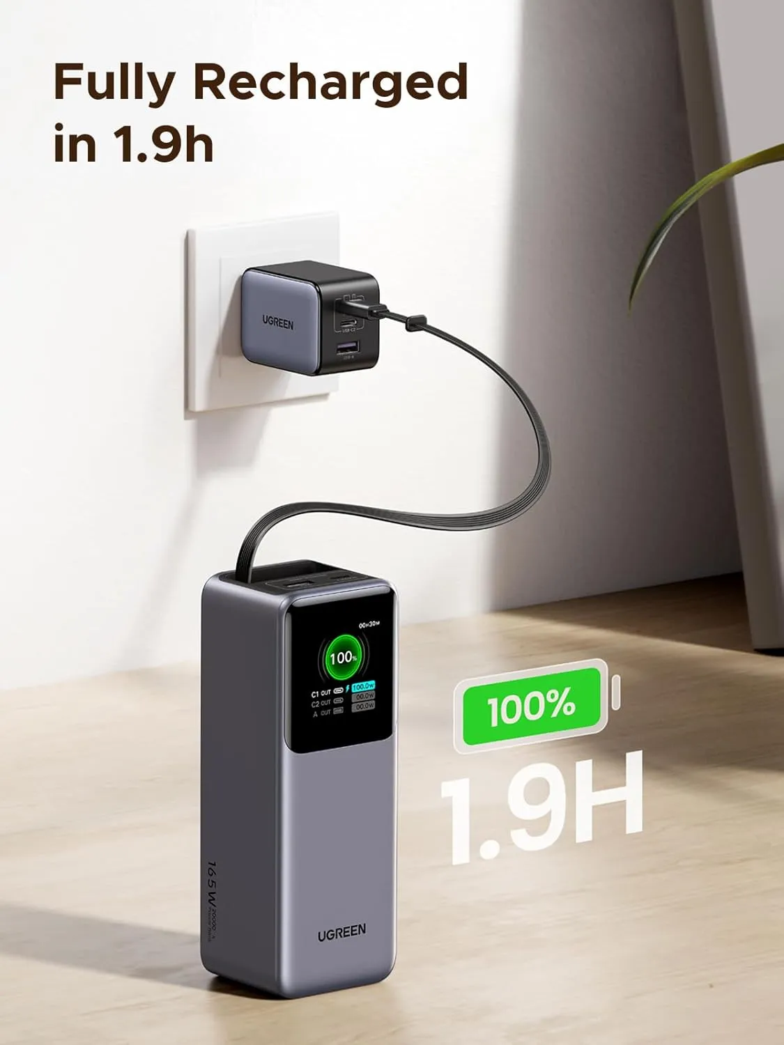 Pin dự phòng UGREEN Nexode PB726 20.000mAh, 165W
