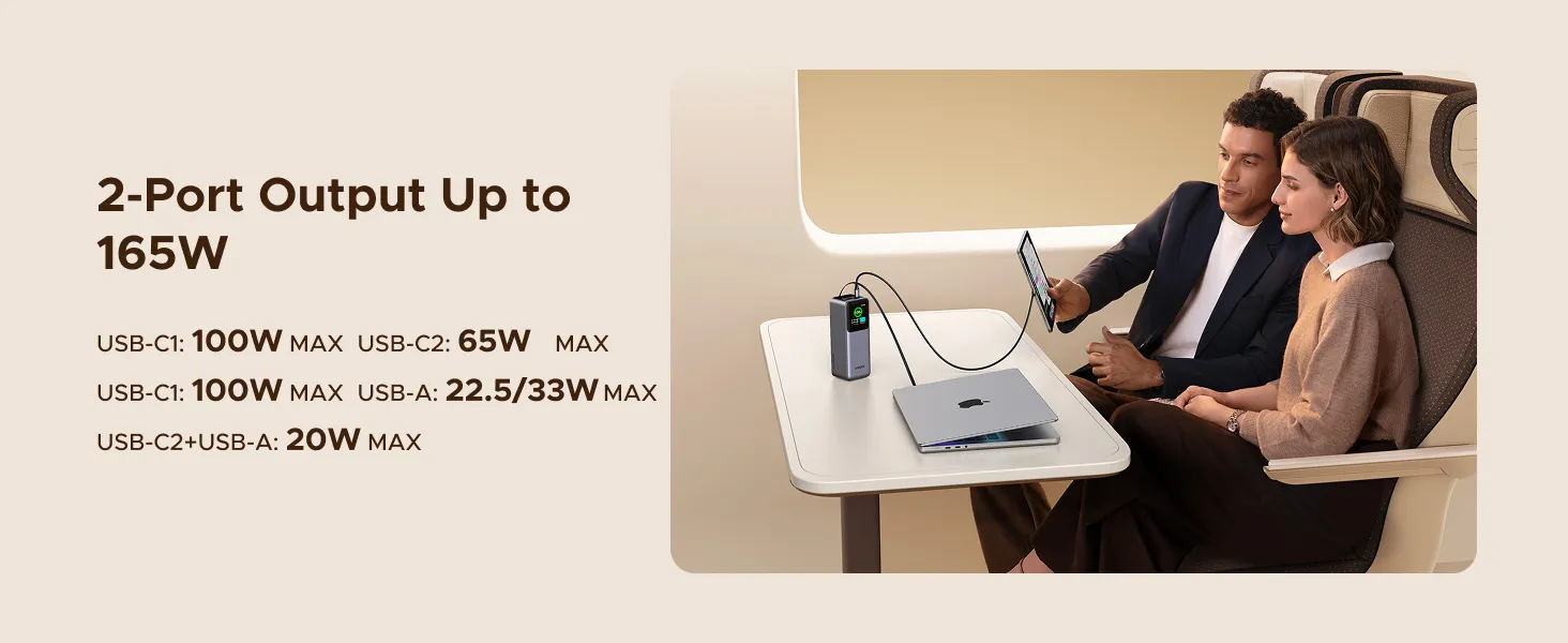 Pin Sạc Dự Phòng Ugreen Nexode PB726 20000mAh Công Suất 165W Tích Hợp Cáp USB-C Hỗ Trợ PD3.1/PPS/QC