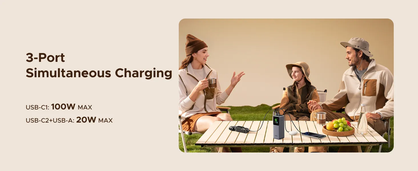 Pin Sạc Dự Phòng Ugreen Nexode PB726 20000mAh Công Suất 165W Tích Hợp Cáp USB-C Hỗ Trợ PD3.1/PPS/QC