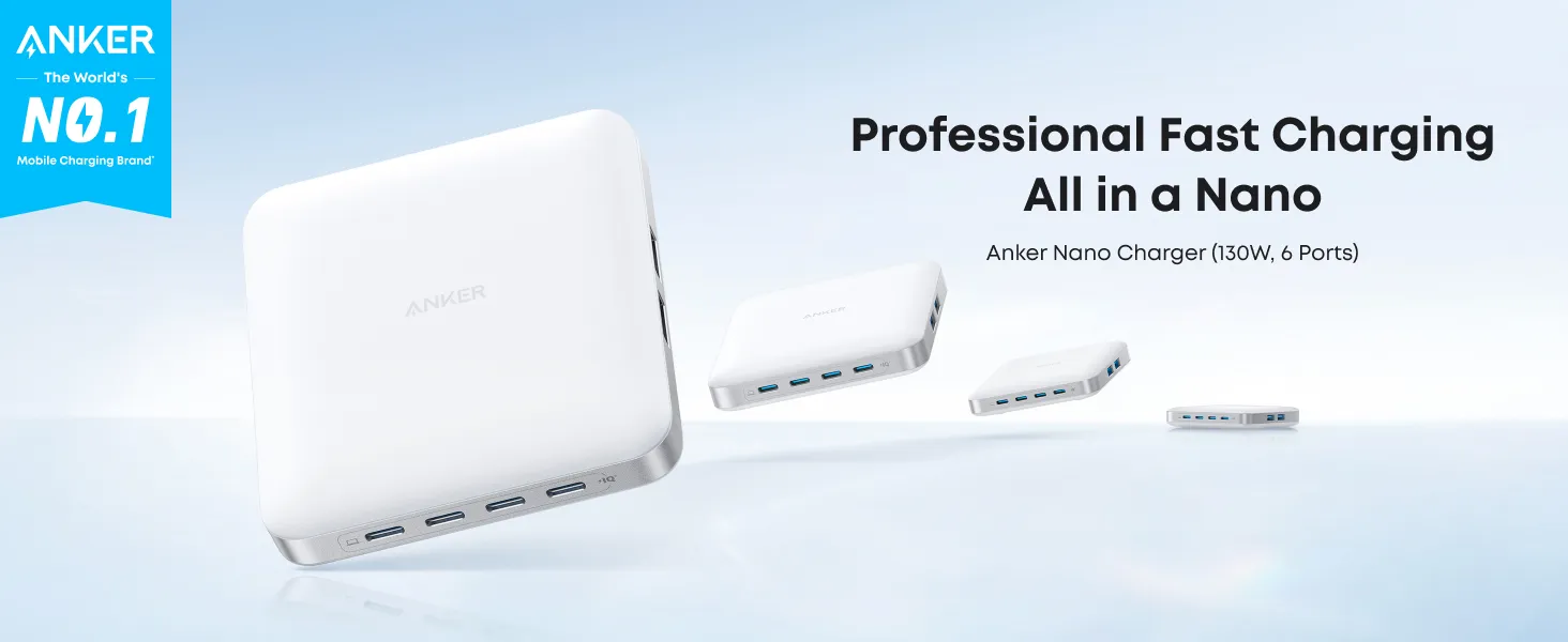 Sạc Để Bàn 6 Cổng Anker Nano 130W - A2155 | Phân Phối Chính Hãng Tại: https://9ss.vn/
