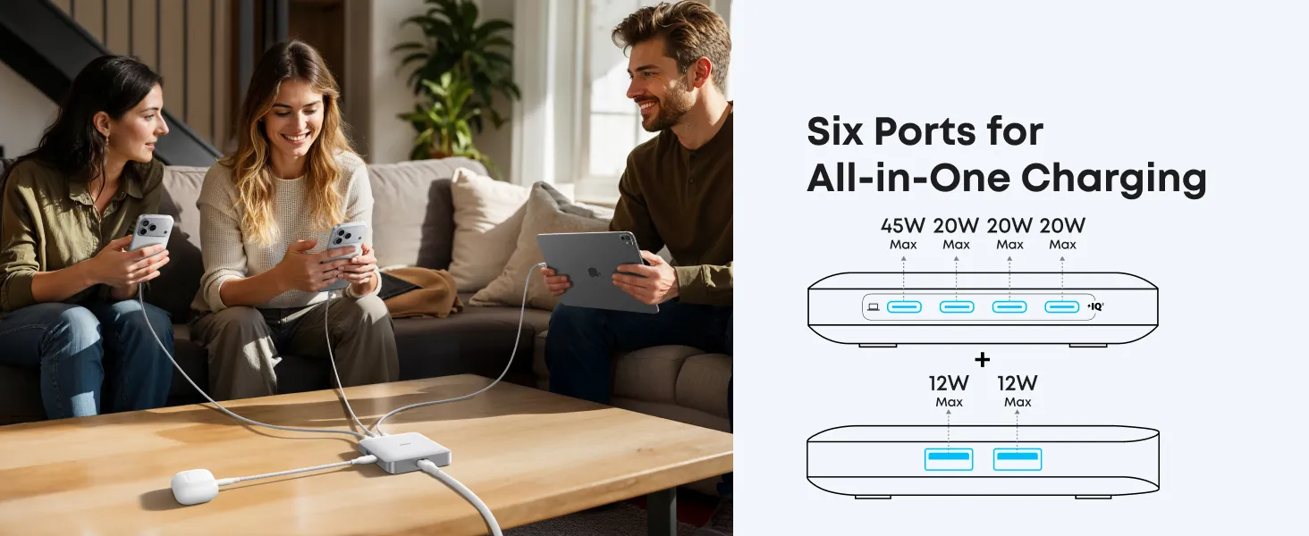 Sạc Để Bàn 6 Cổng Anker Nano 130W - A2155 | Phân Phối Chính Hãng Tại: https://9ss.vn/sac-de-ban-6-cong-nho-gon-cong-suat-lon-anker-nano-130w-a2155/