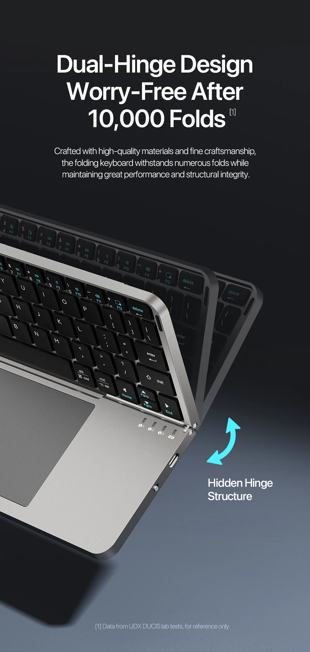 Bluetooth Keyboard Dux Ducis OK Series Fold | 9SS.VN Phân Phối Chính Hãng