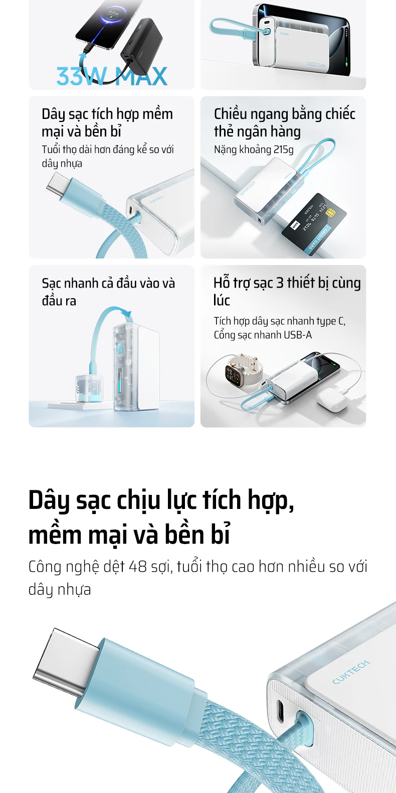 Pin Dự Phòng Cuktech LPB100 CP13 10.000mAh | 9SS.VN Phân Phối Chính Hãng