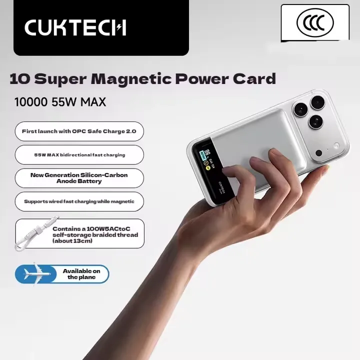 Pin Dự Phòng Cuktech No.10 Super Magnetic Power Card 10000mAh 55W - WPB100P
