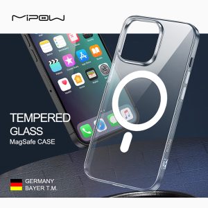 Ốp lưng trong suốt Magsafe Mipow Tempered Glass